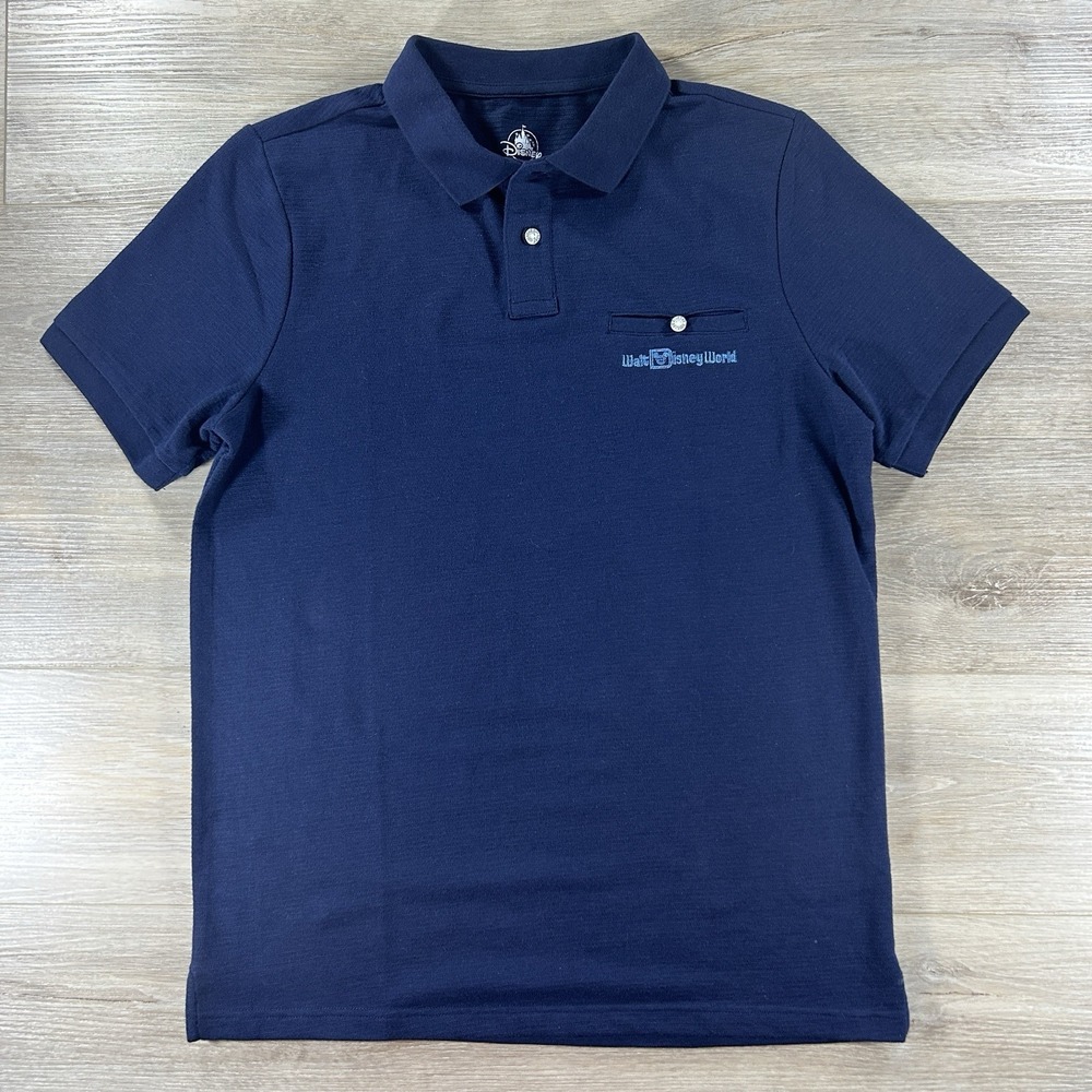 Walt Disney World Mens Medium Navy Polo Shirt Embroidered Mickey Mouse Logo